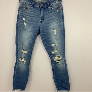 Abercrombie & Fitch Mid Rise Ripped Skinny Jeans